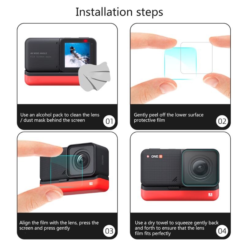 Skjermbeskytter i herdet glass til insta 360 en r beskyttelsesfilm 95af