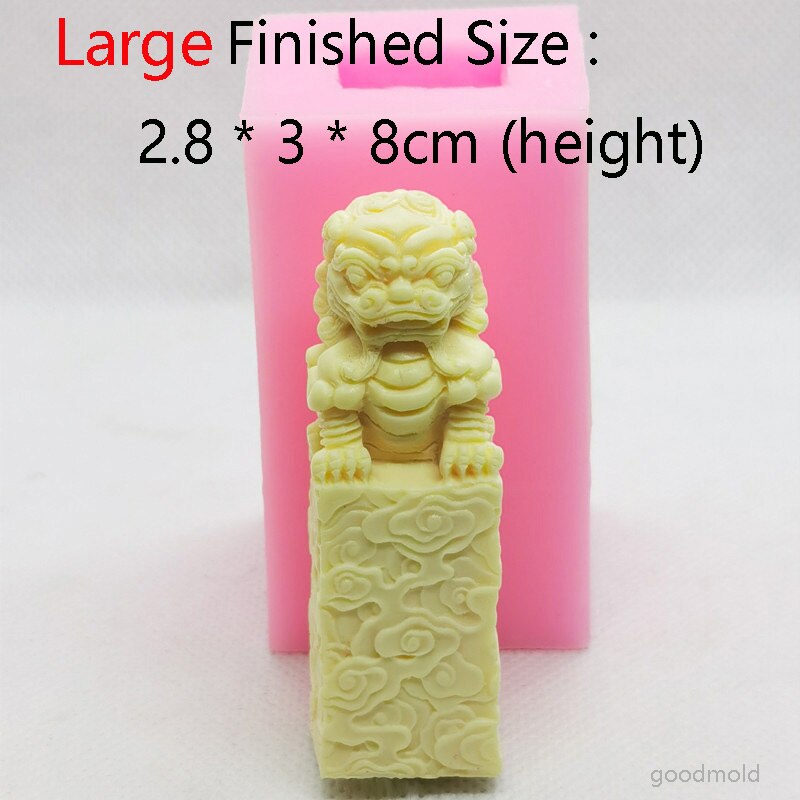 Stampo in cemento di grandi dimensioni in pietra leone stampo in pietra stile cinese scultura in gesso stampo in cemento decorazione stampi in silicone: F-grande-mold