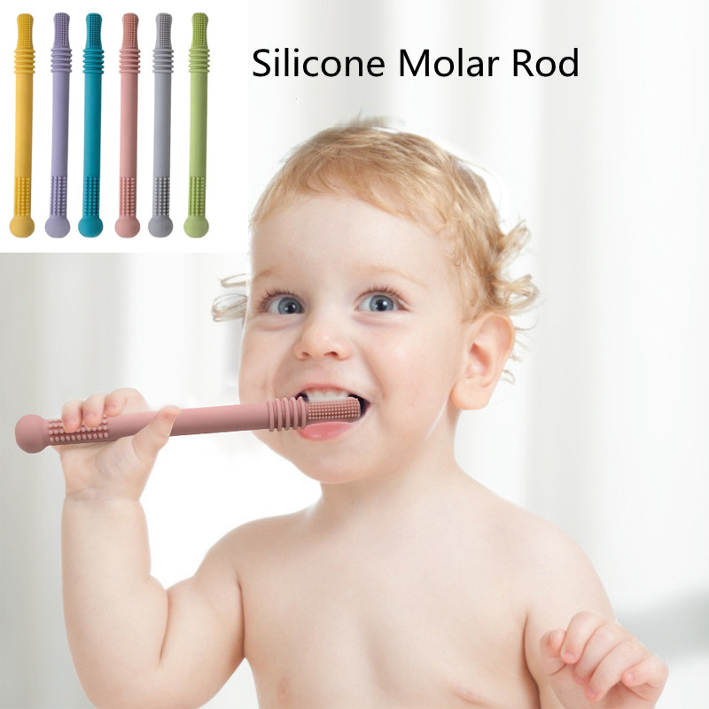 1 pz molari massaggiagengive giocattoli sicuri Toddle dentizione paglia Silicone masticare cura dentale spazzolino regalo madre forniture per bambini