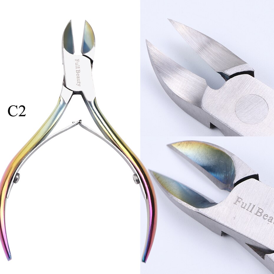 Fingernail Toenail Cuticle Nipper Nail Art Scissor Pliers Manicure Timmer Edge Dead Skin Cutter Pro Pedicure Nail Tools BE1586: C2
