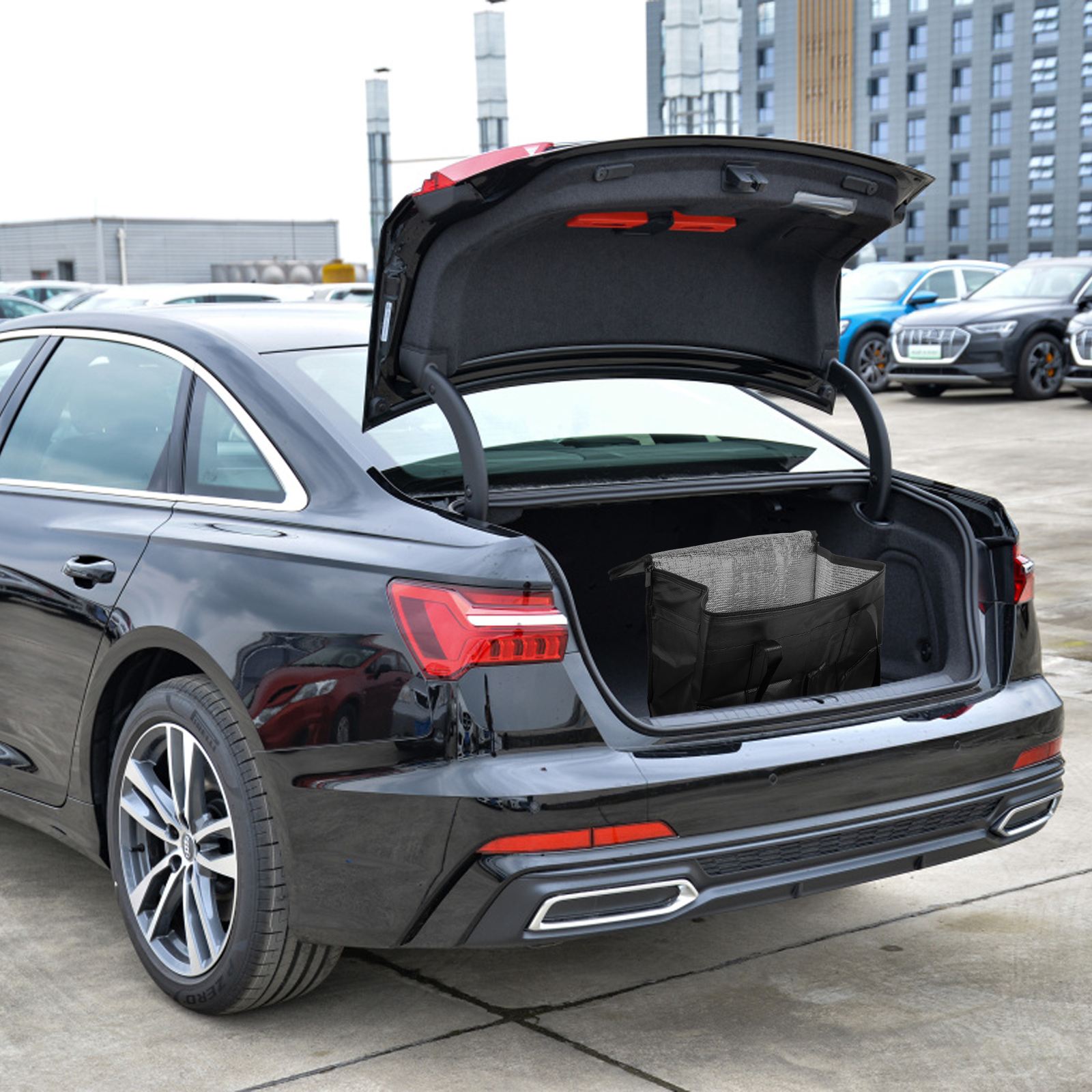 Reusable Grocery Bag Insulated Tote Cooler Bag Heavy Duty Shopping Bag (Black)