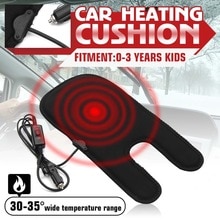 Autoleader Zwart 12V Auto Baby Carbon Fiber Verwarmd Seat Cover Heater Verwarming Kussen Warmer Pad Voor Soorten/Kinderen