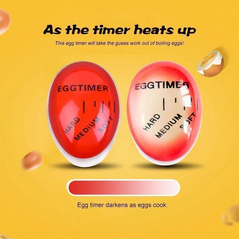 2PCS Egg Timer Kitchen Perfect Egg Changing Color Eggtimer Resin Material Temperature Cooking Gadgets