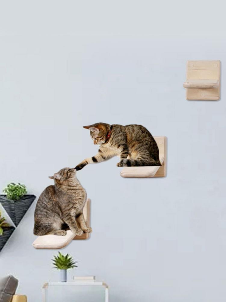 Scaletta da arrampicata per gatti a parete scala in legno albero per gatti piattaforma da salto gatto arrampicata portafoto gattino salto tavola mobili per animali domestici fai-da-te