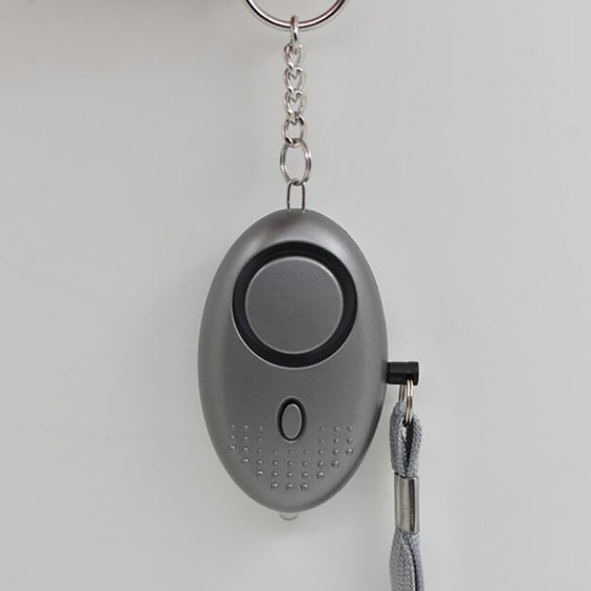 Personal Alarm, 10 Colors Personal Alarm Keychain with LED Light, 130 db Emergency Security Alarm for Elderly Women Kids: Gray