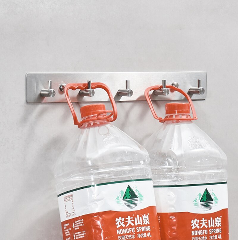 Rustproof SUB 304 Stainless Steel 3m Sticker Wall Mounted Hooks Rail Bathroom Kitchen Bar Wall Hook for Clothes Keys Towel WF