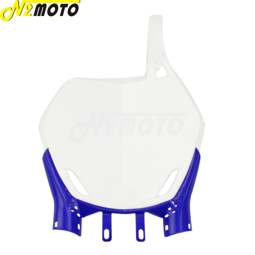 Placa de nombre de número delantero Universal para Motocross, color blanco y negro, para Kawasaki, Suzuki, Yamaha, Honda, CRF, CRE, KLX, KLR, DRZ, WR, YZ, 85, 250, 450: Azul