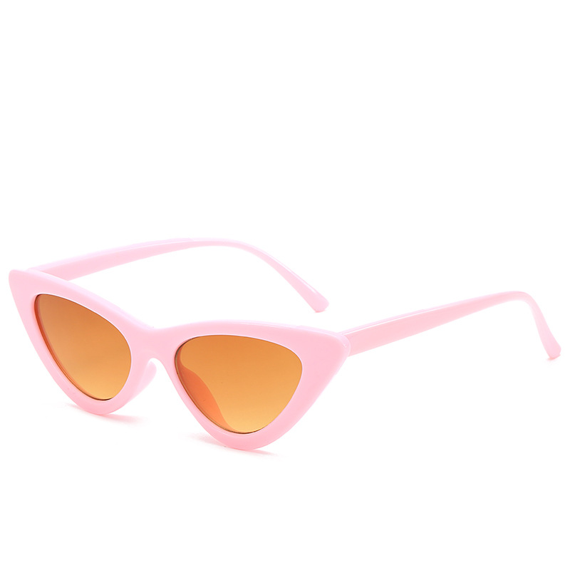 Cat eye solglasögon dam vintage små solglasögon  uv400 svarta nyanser retro cateye lunette de soleil femme oculos: Rosa brun