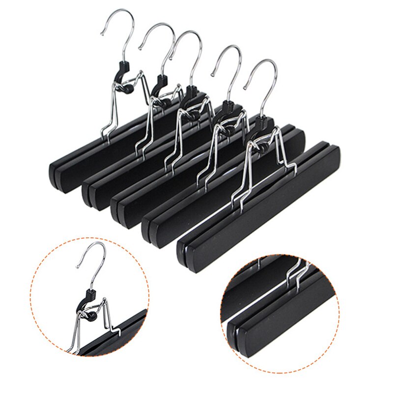 6Pcs Holz Clamp Hosen Rock Haar Verlängerung Kleiderbügel, Nussbaum Holz Hosen Röcke Kleiderbügel, massivholz Hosen Boden Kleiderbügel: Licht Grau