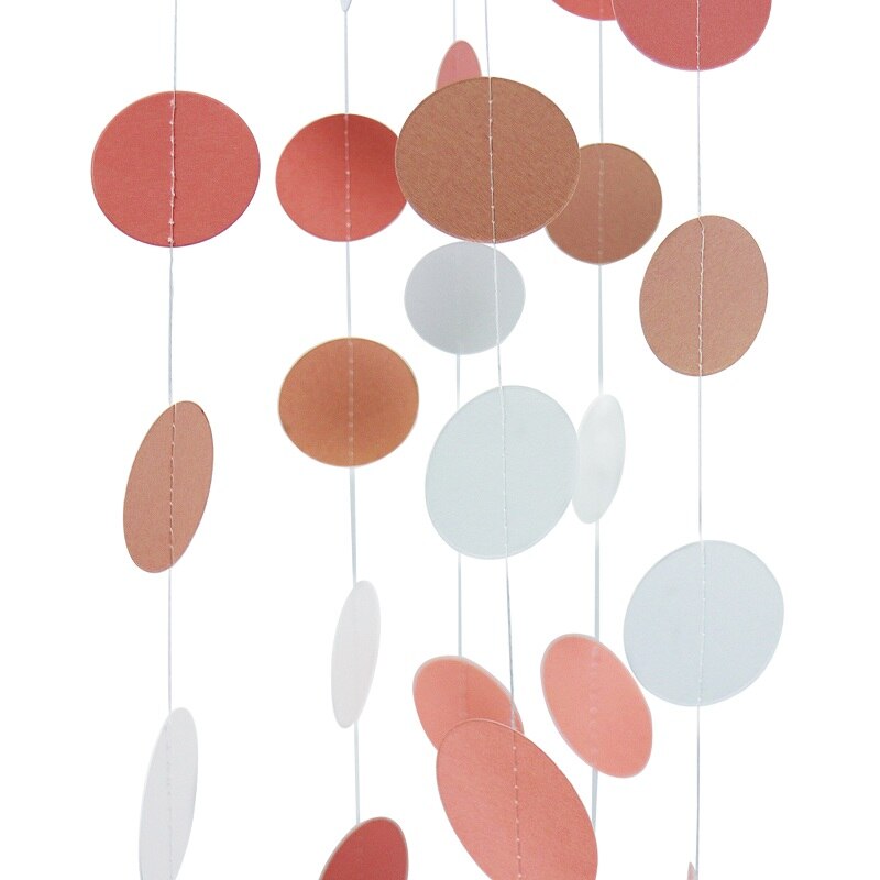 4m roze blauwe ronde papieren slingers met druppels, papieren slingers, bruidsdouches, geslachtsonthulling baby, doe-het-zelf decoraties voor verjaardagsfeestjes: Roze