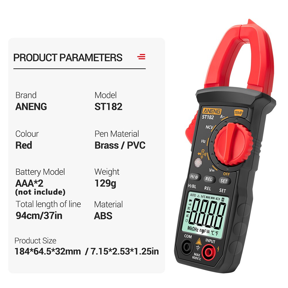 Current Voltage Accurate LCD Display Measuring Tools Resistance Digital Multimeter Multifunction Clamp Meter Automatic Range