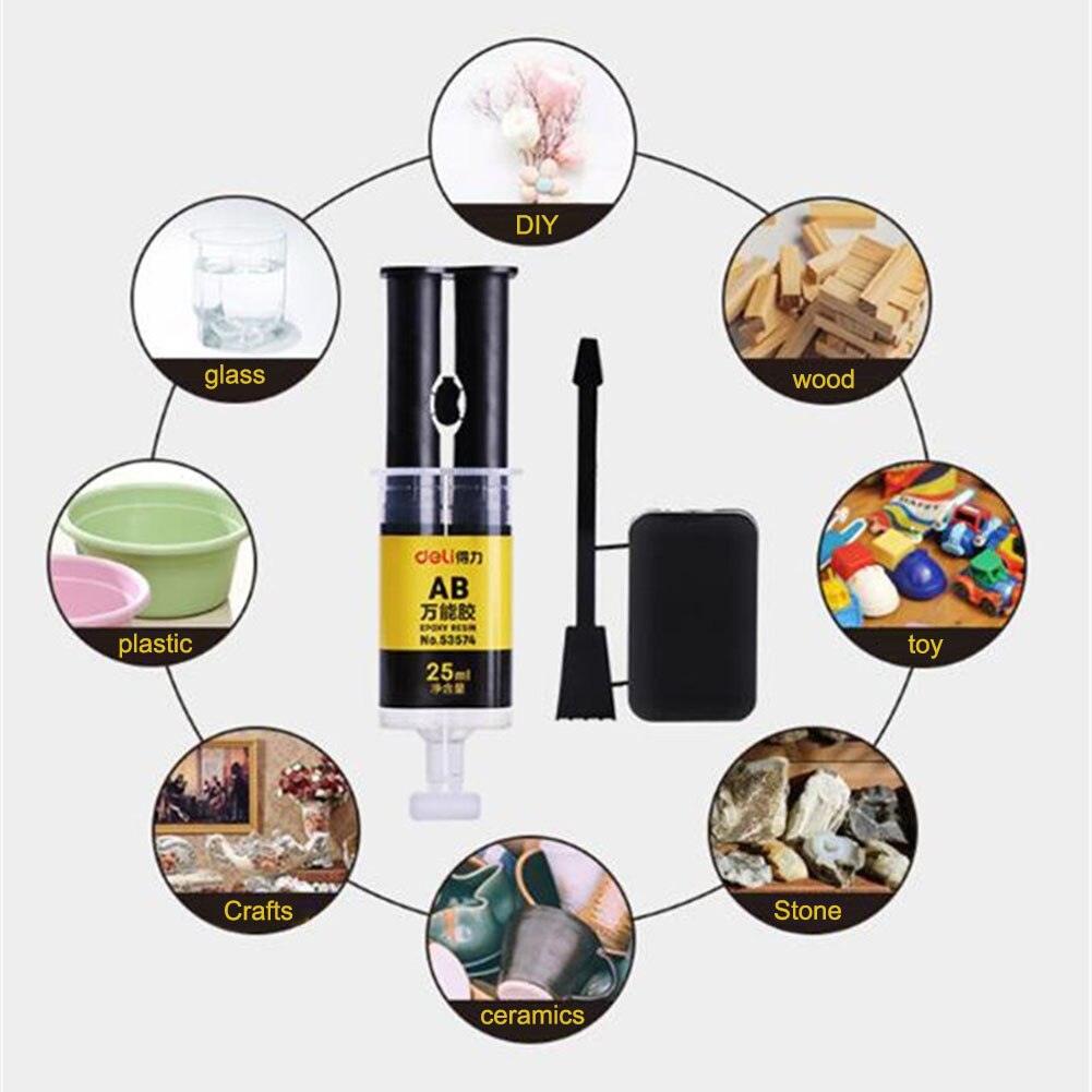 Colle époxy liquide à séchage rapide 8/25ml, résine époxy, céramique, verre, métal, plastique, bois, fournitures pour la maison, alliage d'aluminium AB