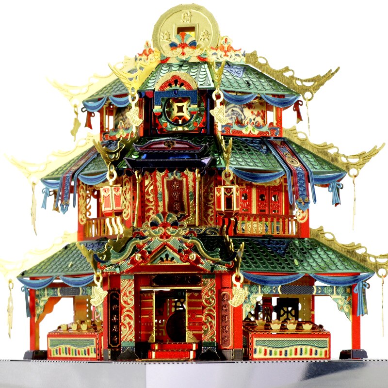 Diy Doll House Zhonghua Street Series Metal Mosaic Chinese Architectural Model Jingwumen Silk And Satin Shop