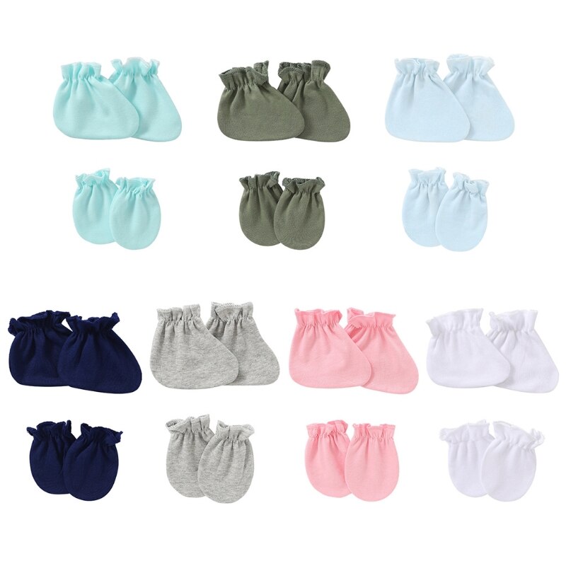 2 Paare Nein kratzen Fäustlinge Socken einstellen Anti Kratzen Handschuhe Fuß Abdeckungen Gesicht Schutz Sanft Baumwolle Hände Knöchel Socken