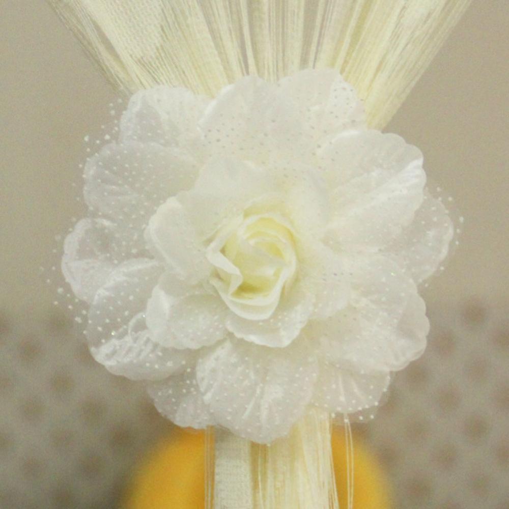 Zijden Pioen Bloem Gordijnband Gordijn Clip Gordijn Houders Vastbinden Achterkant Gesp Clips Opknoping Stropdas Achterkant Gordijn Home Decor: Marineblauw