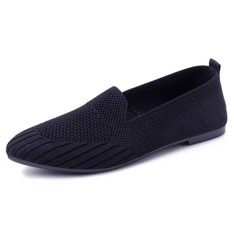 Kvinder flade sko spids sort kontor sort flade arbejdssko dame loafers åndbar sapato feminino dame bådsko