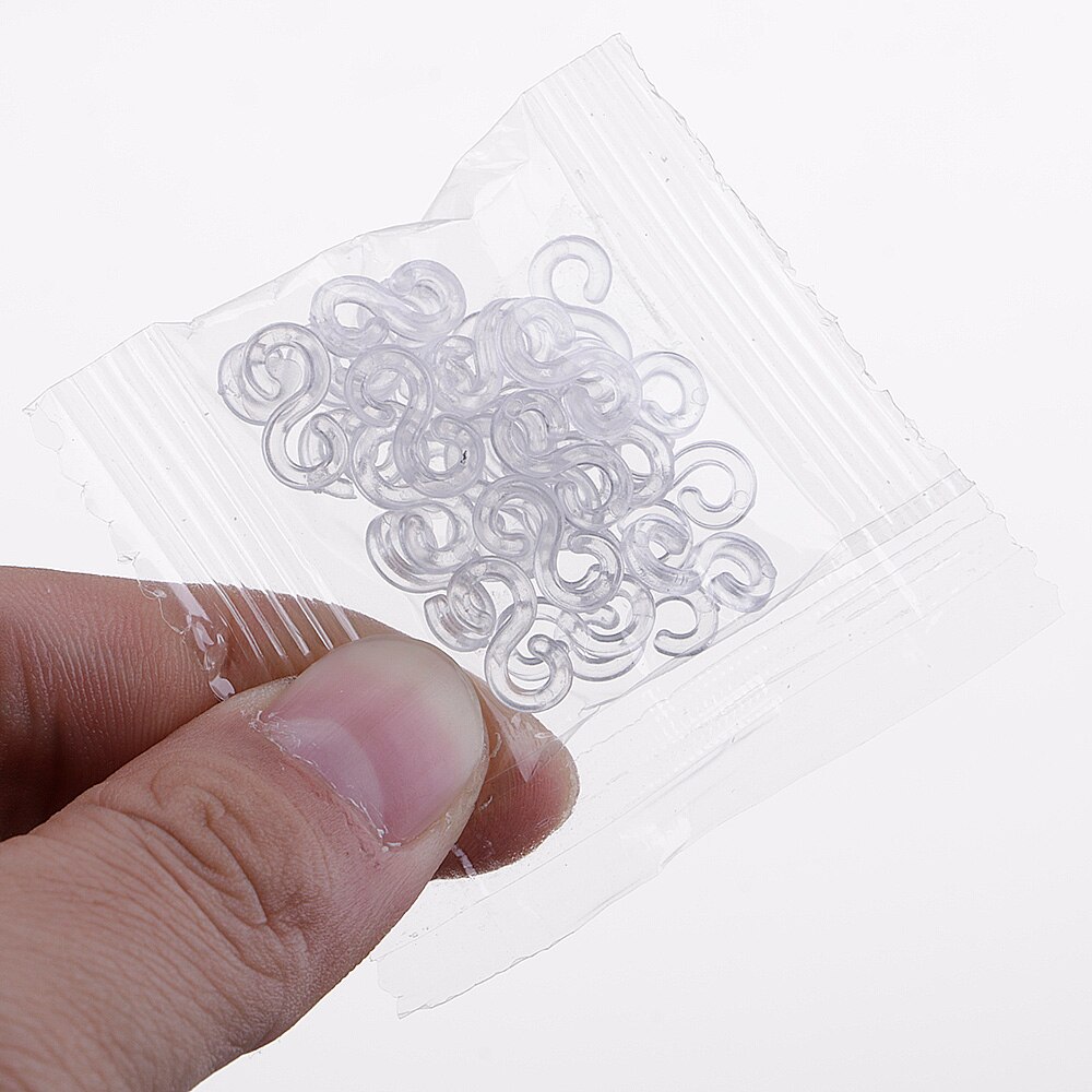 24 stuks Plastic transparant s-knop Loom Kit DIY Rubberen Band Armband Geweven S Clips Connectors Vullingen