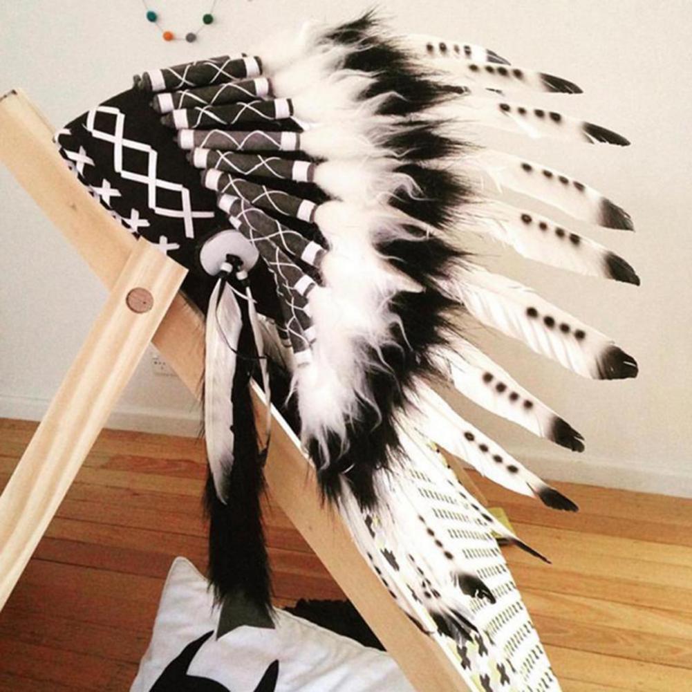 Sombrero especial, tocado sintético duradero, tocado indio nativo americano de plumas sintéticas: Default Title