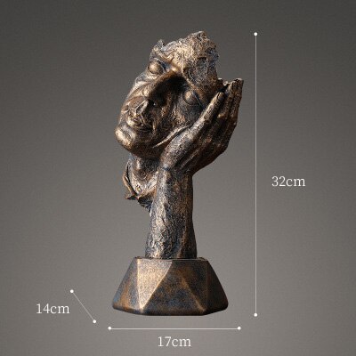 Europæisk sort harpiks tænker skulptur miniature model figurer kunsthåndværk ornamenter boligindretning tilbehør fødselsdag: 9