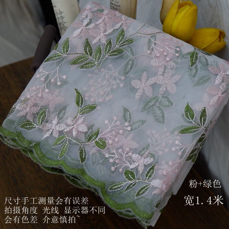 50cm*136cm organza bloemen borduurwerk brede kant stof diy rok kleding stof schaduwgordijn handgemaakte accessoires: 3