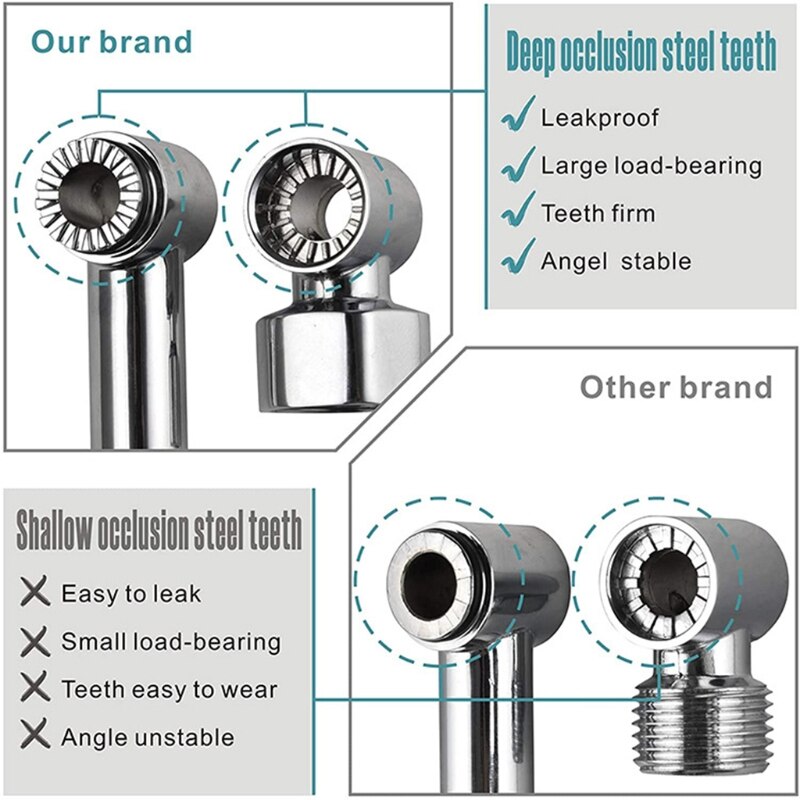 11 Inch Adjustable Shower Arm Universal Connection Solid Brass Shower Adjustable Angle Anti-leak Shower Extension Arm