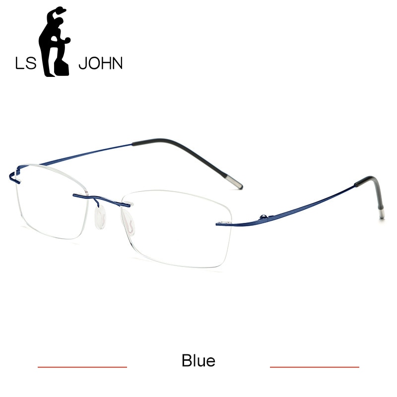 LS JOHN Memory – lunettes de lecture en titane pour hommes, Anti-rayons bleus, Anti-fatigue, presbytie, 1.0, 1.5, 2.0, 2.5, 3.0, 3.5, 4.0: Blue / +300