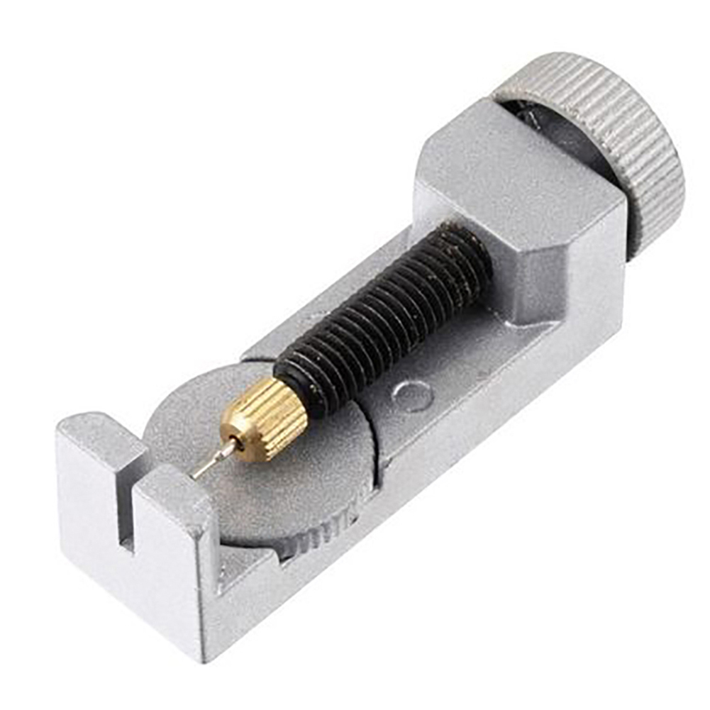 Ajustador de correa de reloj de Metal portátil, Kit de herramientas de reparación de correa de reloj con 3 pines adicionales, removedor de Pin de enlace de pulsera: Plata