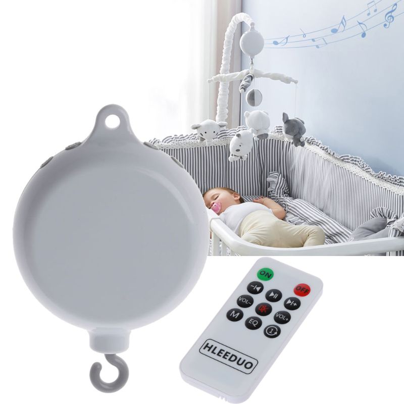 35 Liedjes Mobiele Baby Crib Bed Bel Speelgoed Ondersteuning Tf-kaart Muziek Doos Met Afstandsbediening Bel Wieg Speelgoed