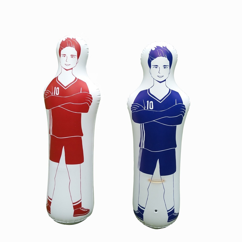 Oppustelig fodbold dummy målmand luft mannequin frispark forsvarsspiller fodbold træningsværktøj oppustelig tumbler væg til børn