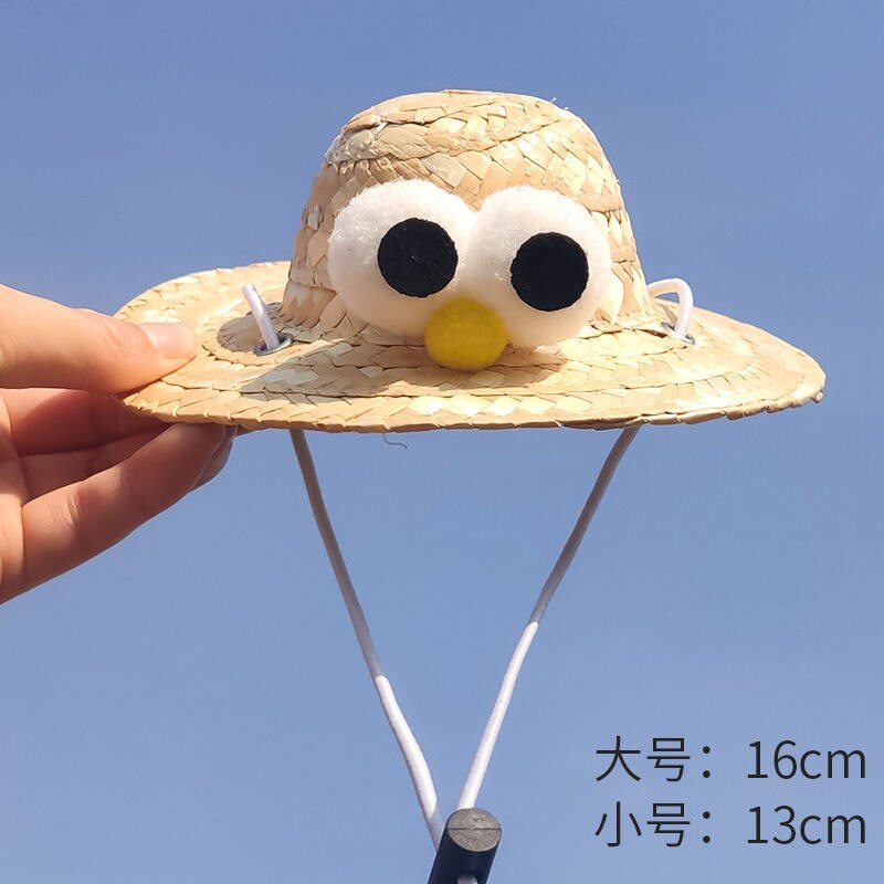 Grappige Kleding Voor Katten Leeuw Manen Kat Kostuum Leeuw Haar Pruik Cap Hond Kostuums Voor Kleine Honden Kerst Pet Halloween kostuums: Birdseye straw hat S