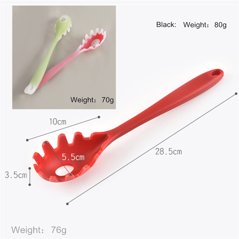 Long Handle Pasta spoons Spaghetti Spoon Fork Server Silicone Pasta Noodles Scooper Kitchen Cooking Utensil