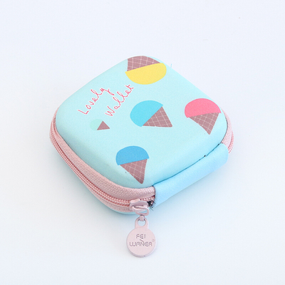 PURDORED 1 Pc Portable Mini Cartoon Earphone Organizer Bag Pouch Digital USB Cable Packing Bag Travel Accessorie Organizadores: blue ice cream