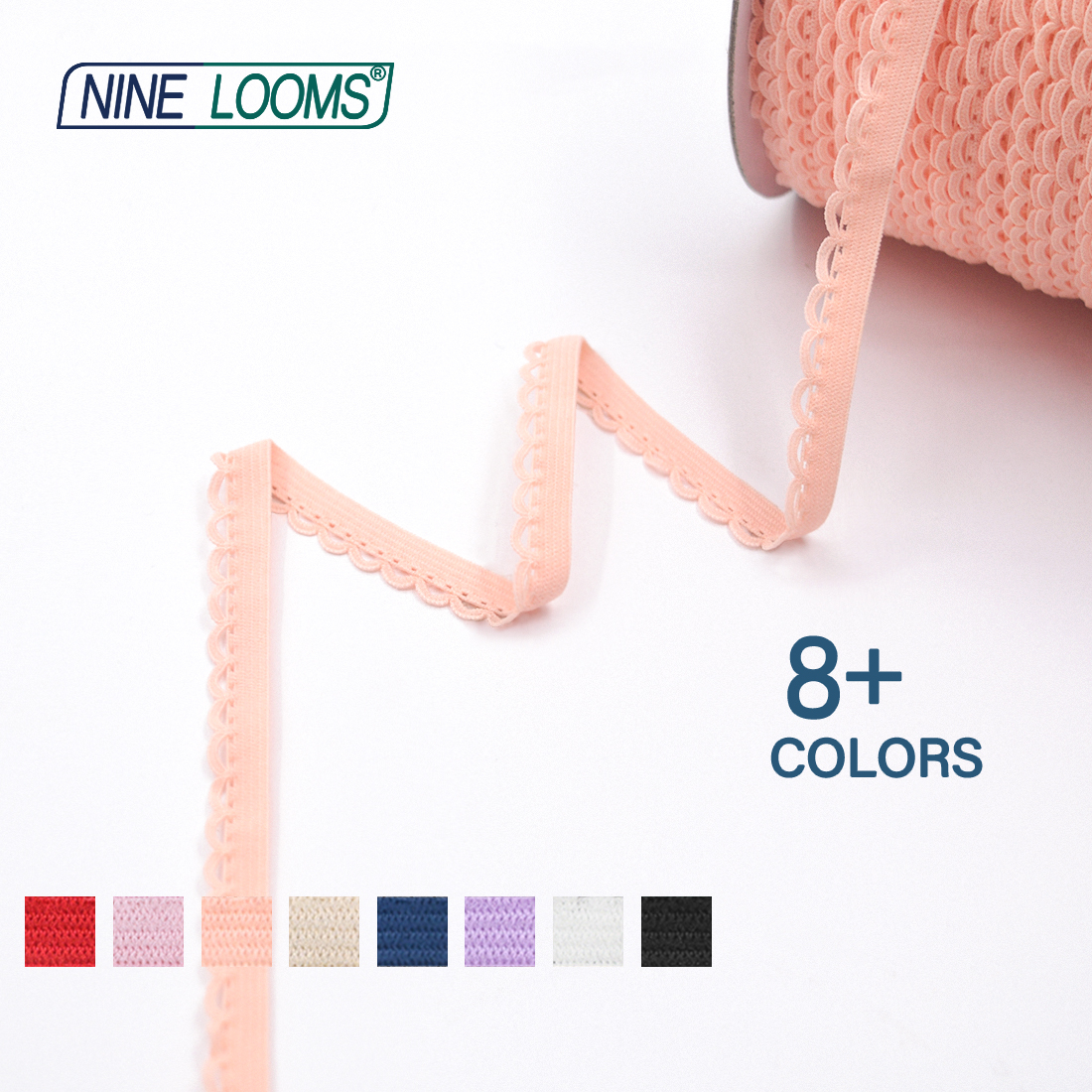 NINE telares-banda elástica de 3/8 "y 10mm de ancho para ropa interior, sujetador y pantalones, accesorios de costura hechos a mano, 2, 5 y 10 yardas accesorios de costura correas para bolsos bies para costura