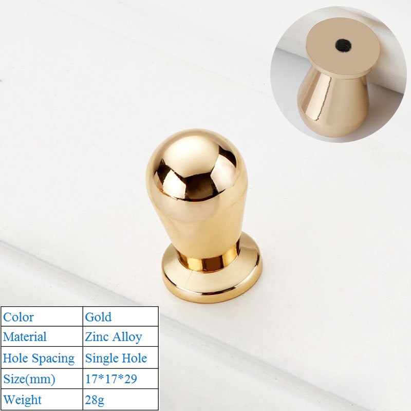 Modern Minimalist Cabinet Push Pull Handle Jane European Imitation Gold Drawer Wardrobe Door Handle Furniture Hardware Knobs: Gold Single Hole