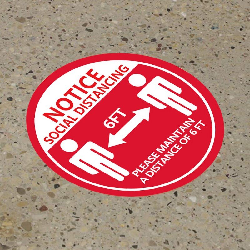 Social Distancing Floor Decals Safety Floor Sign Marker poster Maintain 6 Foot Distance Anti-Slip, Commercial Grade 11' Round: A5