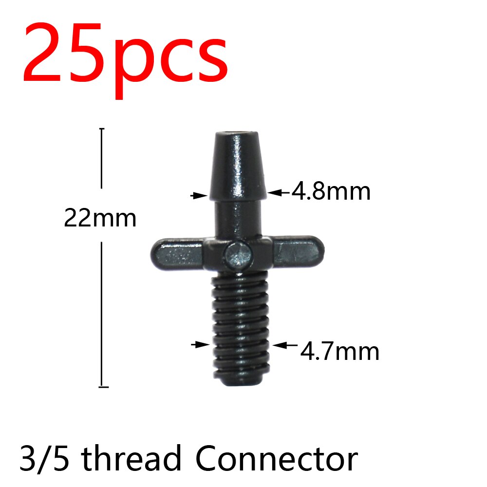 Garden Hose Connectors Barbed Tee Elbow Cross End Plug Coupling WDrip Irrigation System Atering Fitting For 3/5 4/7mm Hsse: black