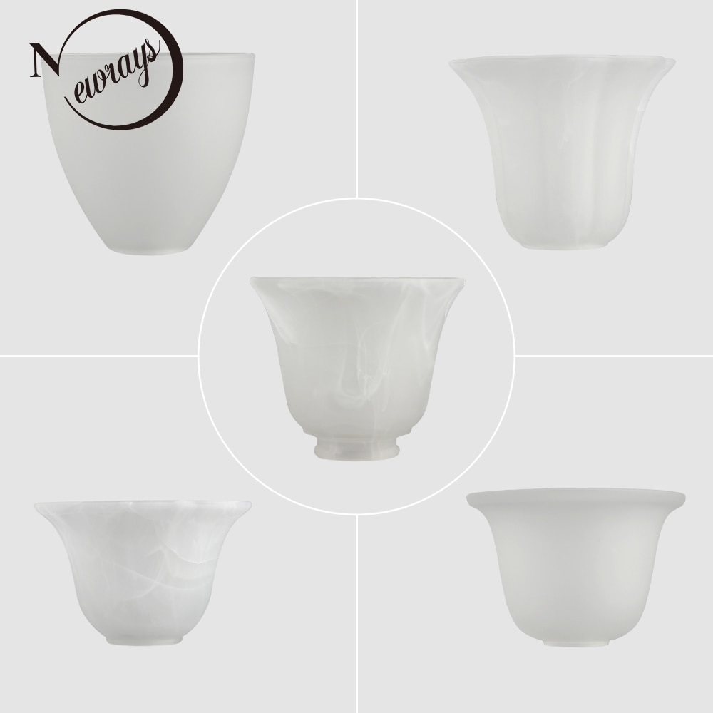 Modern alabaster E27 Frosted white replacement glass lampshade Wall Lamp Ceiling Fan Lights home lighting decoration lampshade