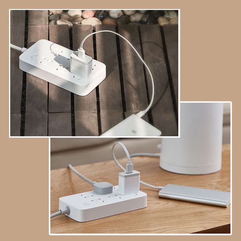 Xiaomi-regleta Mijia de carga rápida, 2500W, 10A, 5 enchufes estándar/4 enchufes de control estándar con Cable de 1,8 M de potencia de carga