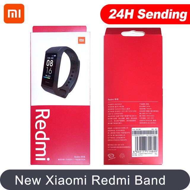 In Magazzino Xiaomi Redmi Band Smart Wristband Fitness Del Braccialetto Più Viso 1.08 "Touch Screen a Colori 14 giorni 2020 redmi banda intelligente: Black