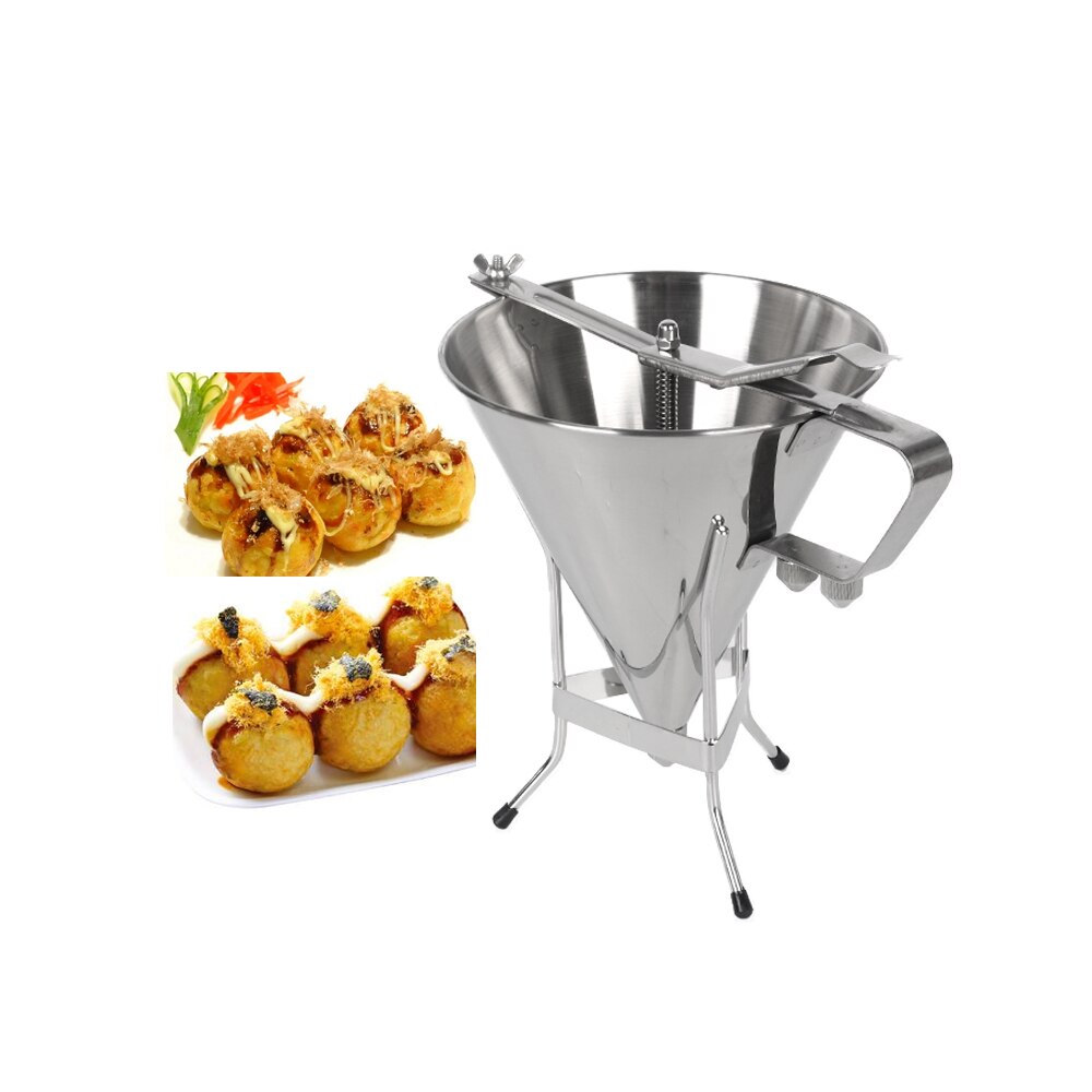 ITOP Stainless Steel Octopus Funnel Jam Dispenser Cupcakes Baking Small Octopus Balls Making with Rack Kitchen Utensils Tools