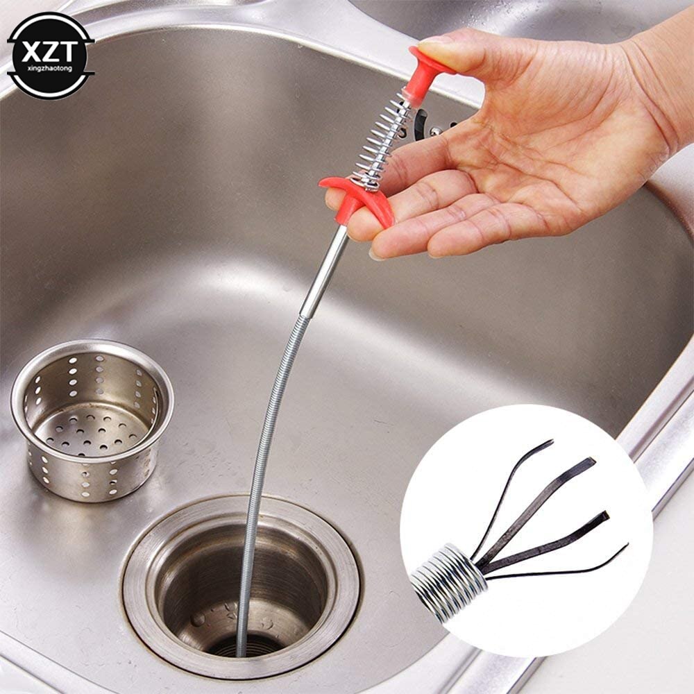 Garra de limpieza multifuncional, herramientas de limpieza de fregadero de cocina, removedor de zueco de pelo, grabador para desagües de ducha, lavabo de baño