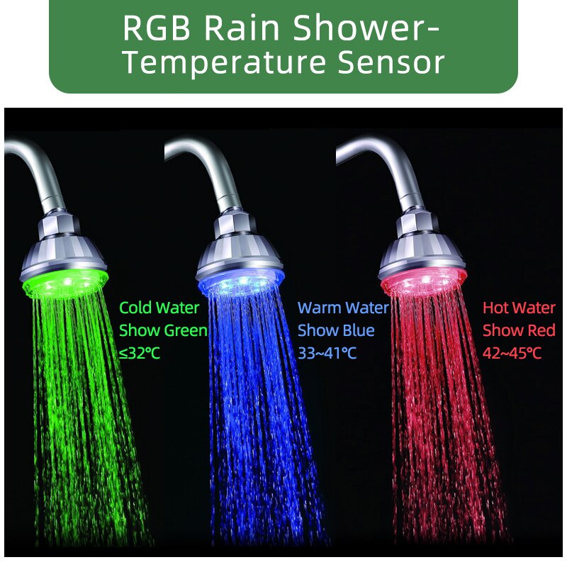 Kaguyahime Led Water Kraan Kleurrijke Douchekop Tap Accessoires Glow Nozzle Voor Badkamer Keuken Head Light 3 Kleuren 7 Kleuren: Sensor RGB R Shower