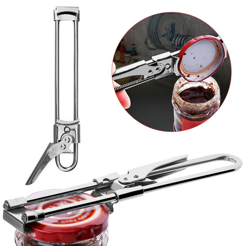 Adjustable Bottle Cap Opener Stainless Steel Lids Off Jar Opener Multi-Function Manual Can Opener For Kitchen Gadgets