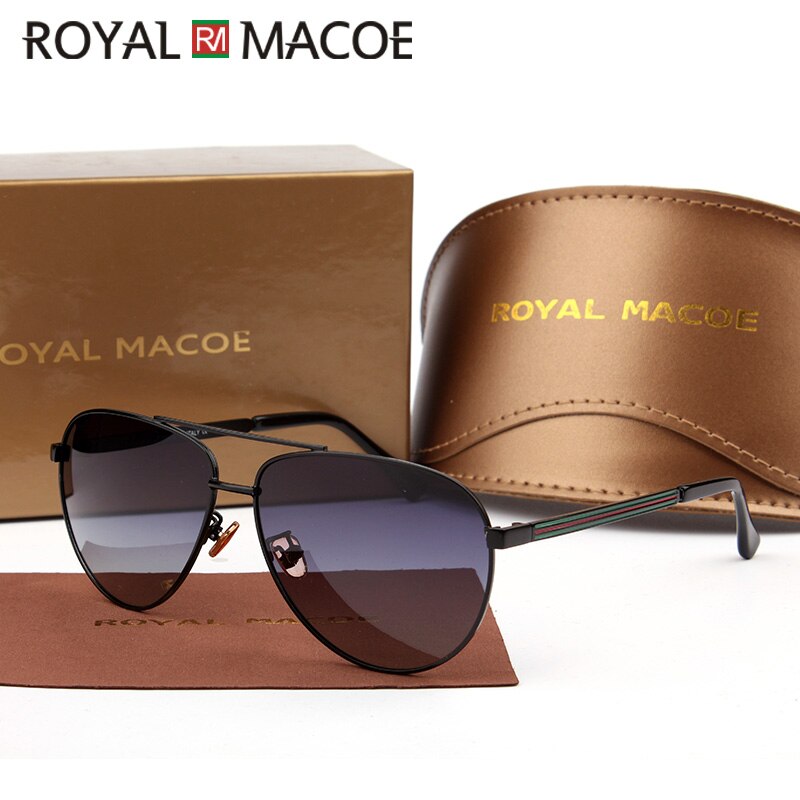 ROYAL MACOE Classic Men Women Sunglasses Polarized Brand Sun Glasses Driving Shield With Case Oculos Lentes: C04