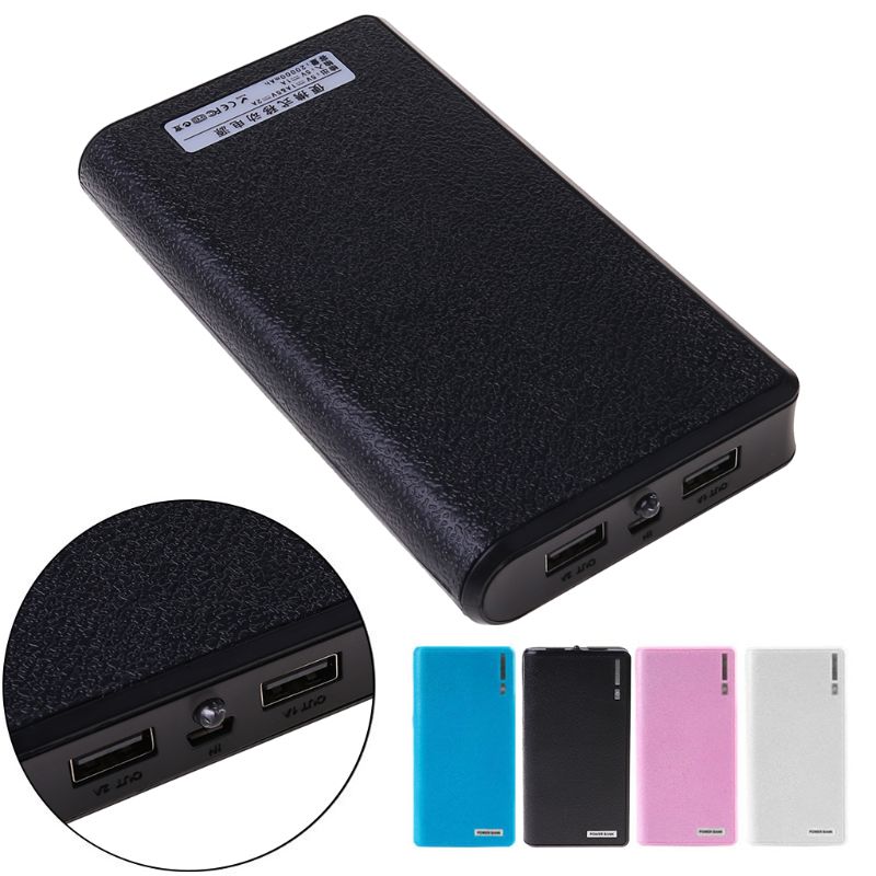 Dual USB Power Bank 6x 18650 Externe Backup Batterie Ladegerät Box Fall Für Telefon