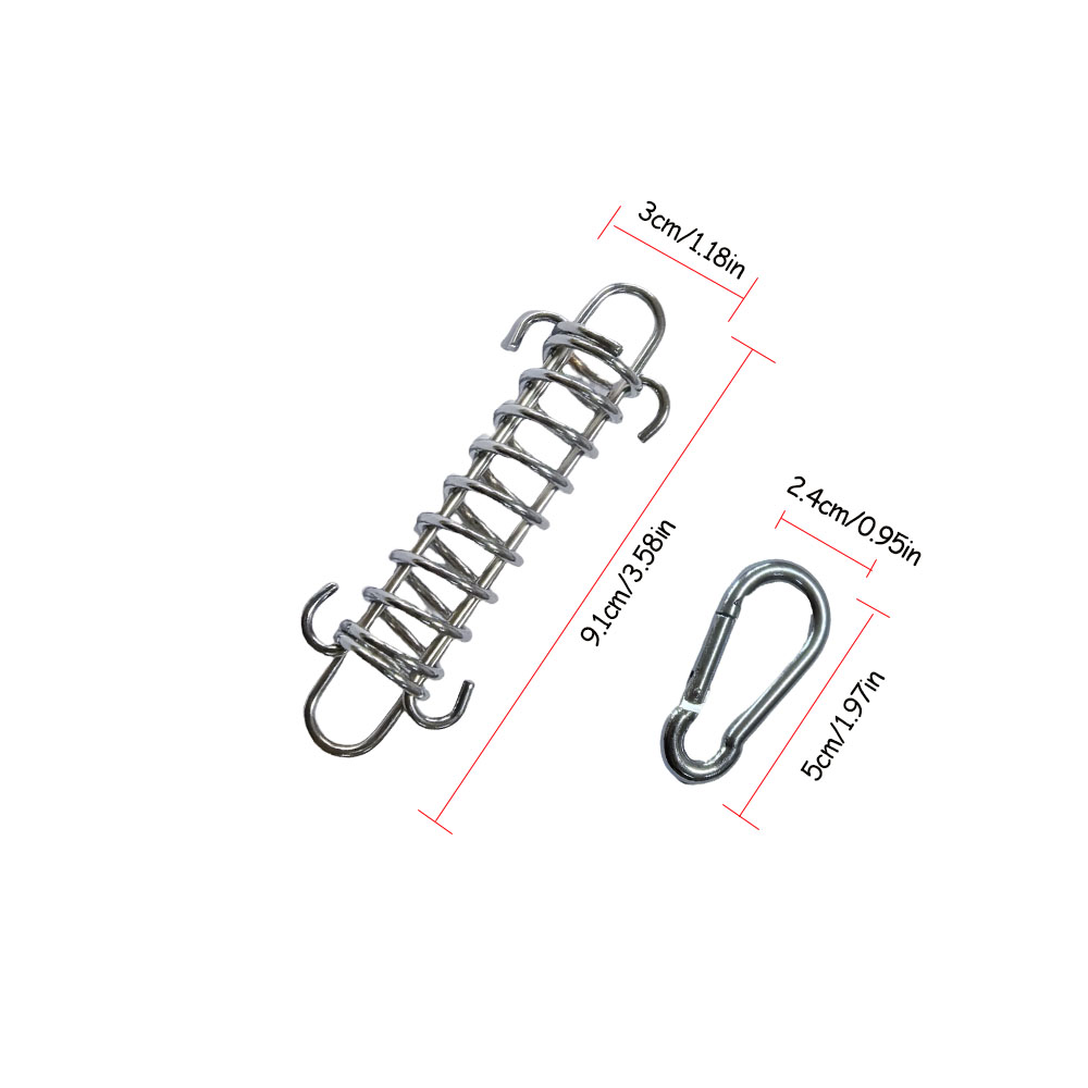 4/6Pcs Camping Tent Wind Rope Spring Buckle Tent Tensioner Camping Deck Pegs with Carabiner Clips Awning Tightener Fixed Hook
