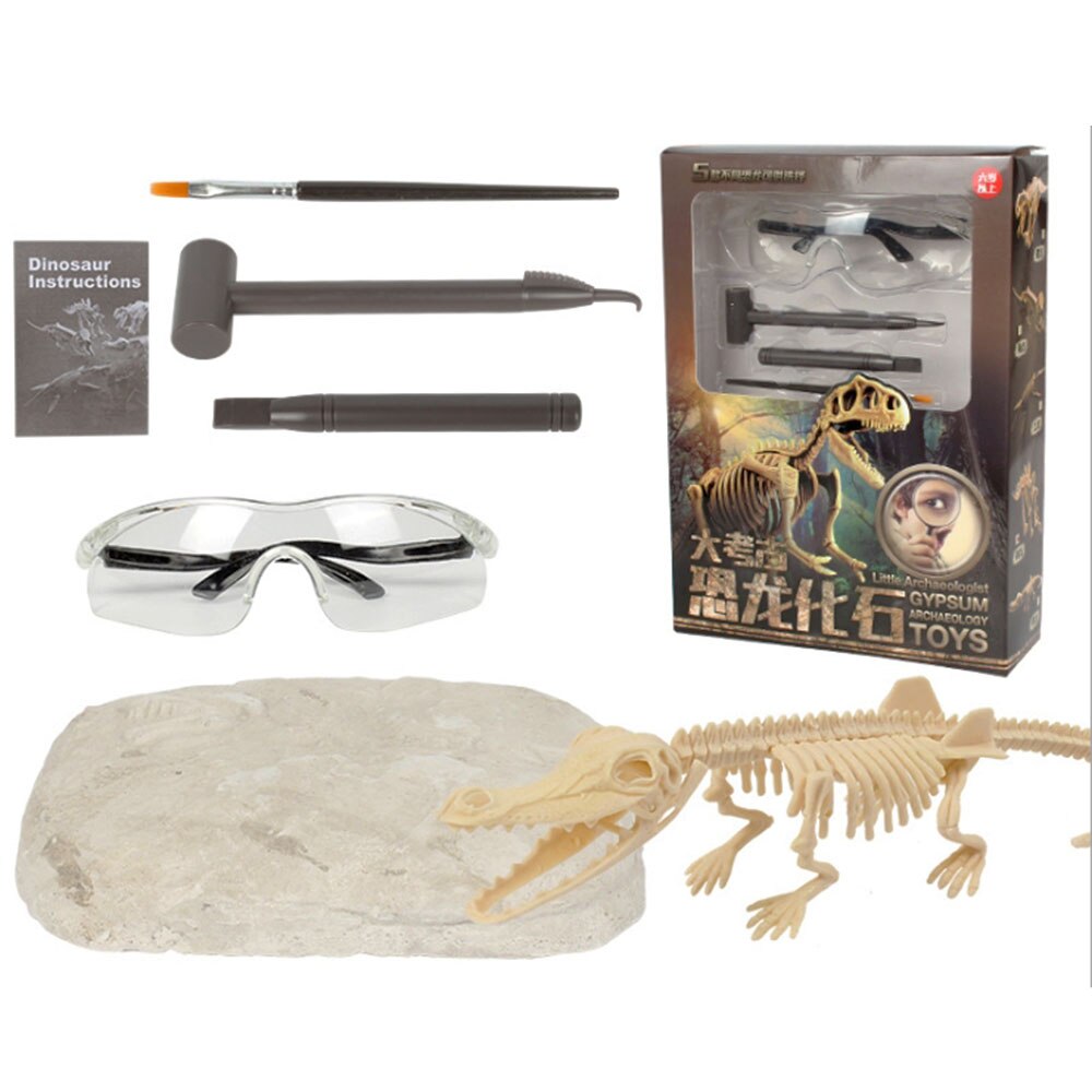 Archaeology Excavation Toys Stegosaurus Triceratops Mammoth Skeleton Models Children DIY Puzzle Games: D with blinkers