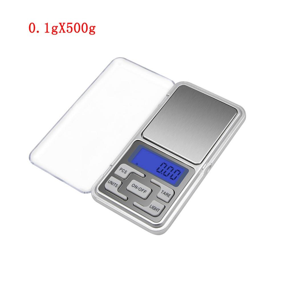 100/200/300/500g 0,01/0,1g herramienta Digital de medición de peso de joyería de alimentos mini balanzas de bolsillo de libro de balance electrónico: 500g x 0.1g