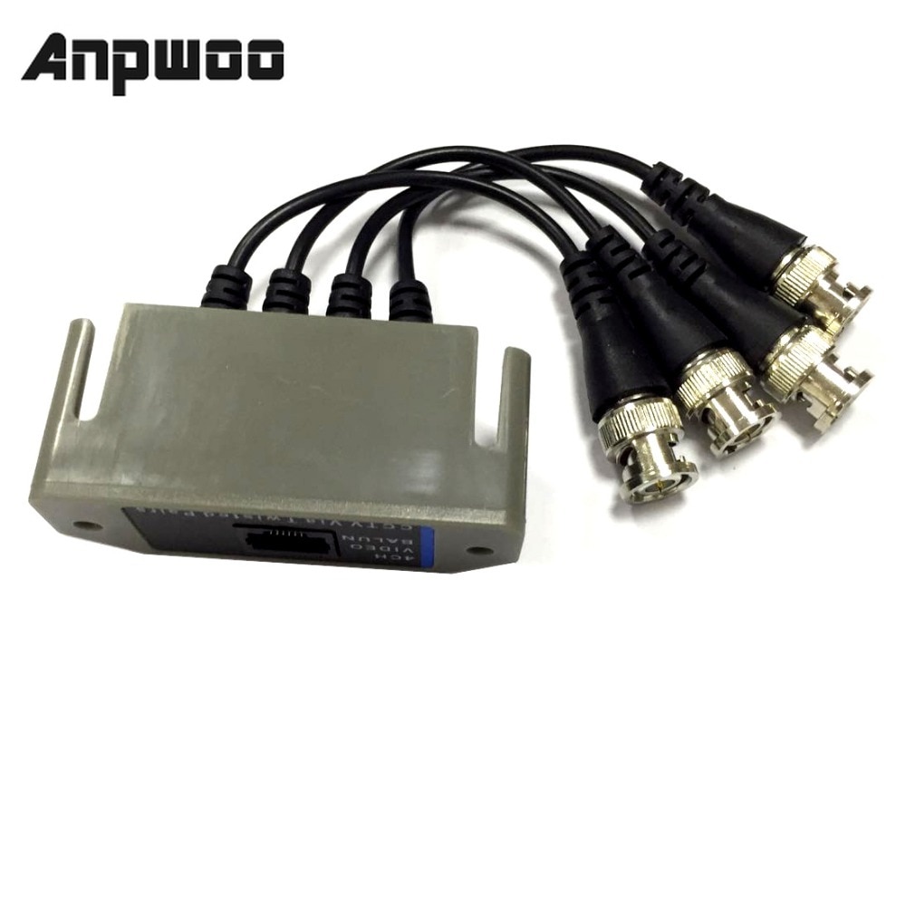 4CH Passive HD Video Balun Transceiver Set – BNC To RJ45 UTP Converter For 1080P Cameras
