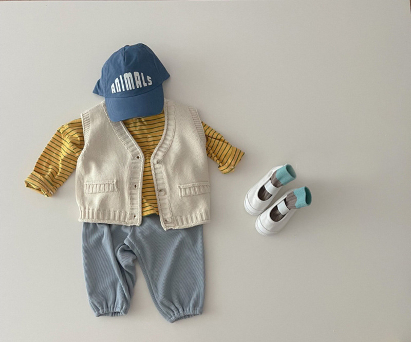 Chaleco de punto para bebé, ropa Simple que combina con todo, suéter para niña de 0 a 3 años, otoño e invierno, 8990